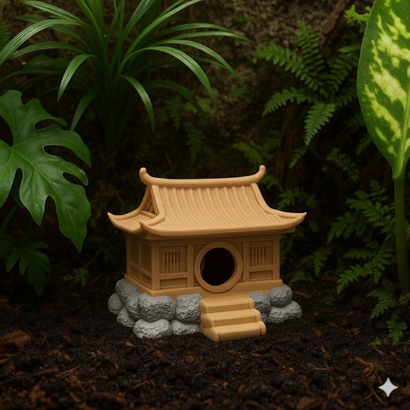 Zen Temple Hide – Japanese Pagoda Terrarium Decor - Picture 3 of 7